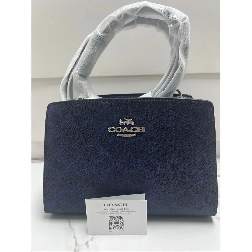 🔥🎁NWT! Coach Gia Crossbody Bag In Sig Canvas Silver CCK70 Msrp:$298.00